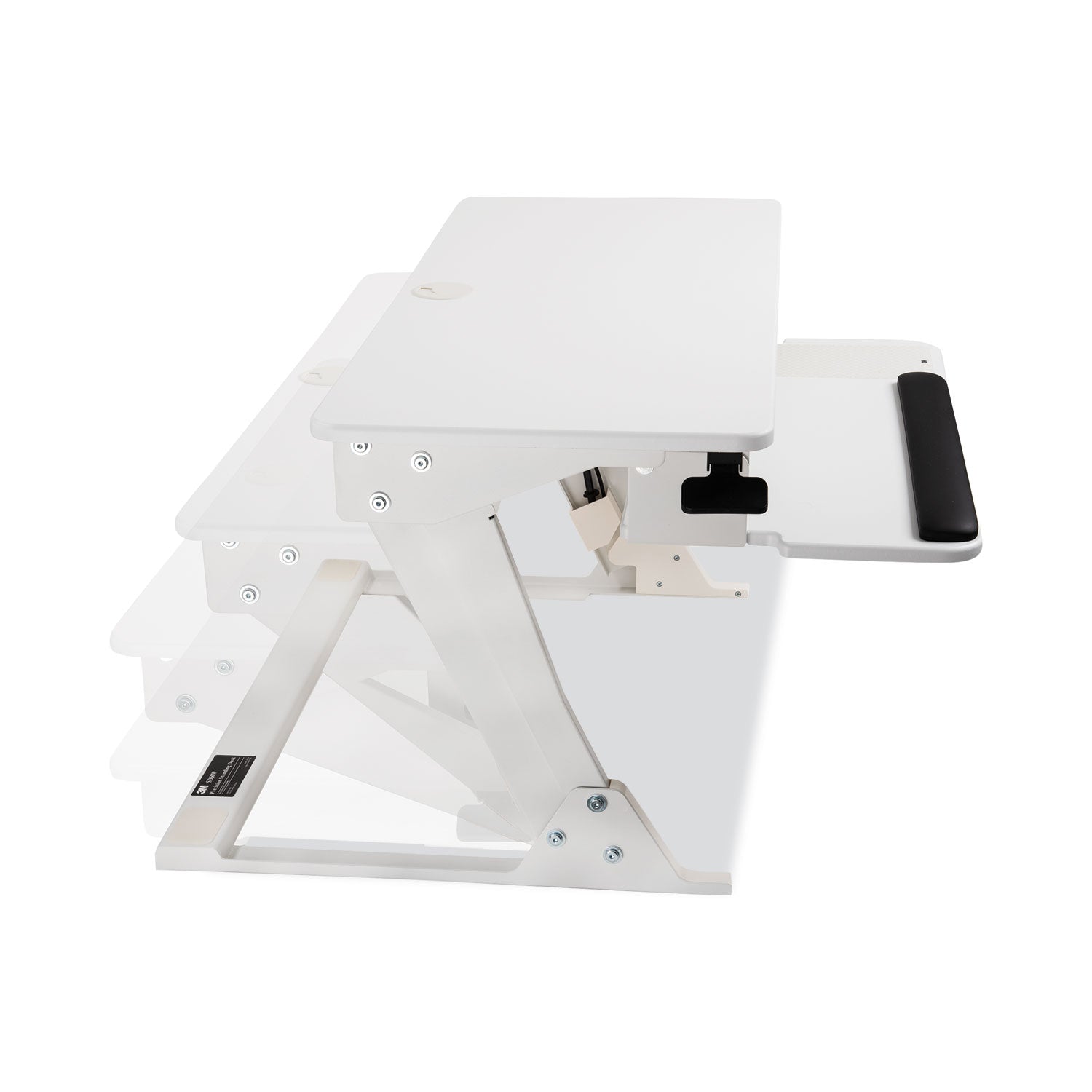 3M™ Precision Standing Desk, 35.4" x 23.2" x 6.2" to 20", White