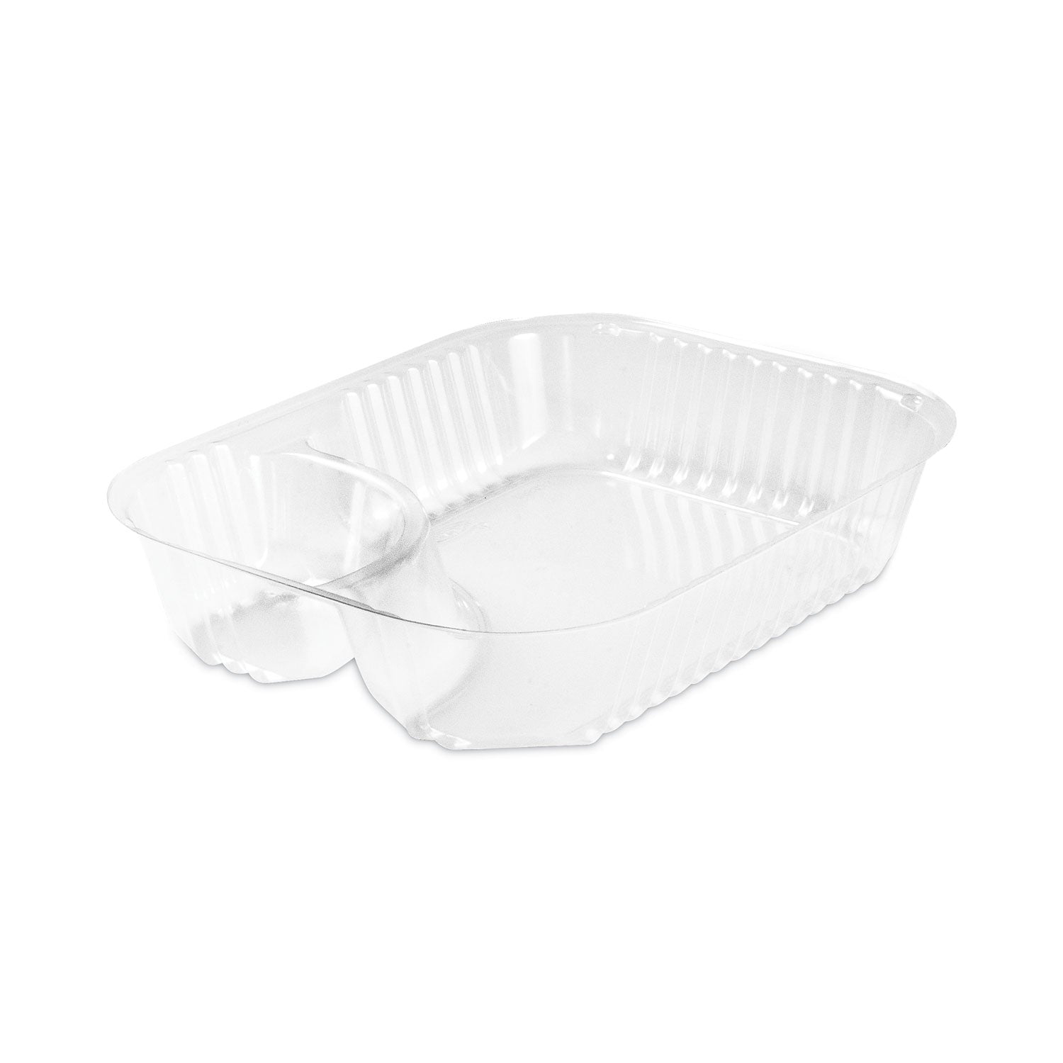 Dart® ClearPac Large Nacho Tray, 2 Compartments, 3.3 oz, 6.2 x 6.2 x 1.6, Clear, Plastic, 500/Carton