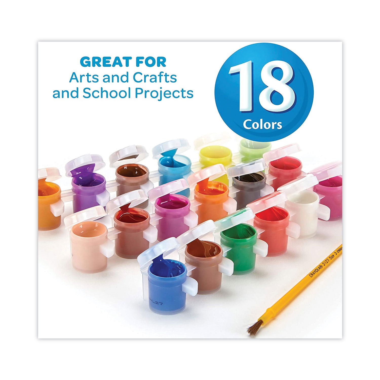 Crayola® Washable Paint, 18 Assorted Colors, Interconnected 3 Oz Cups