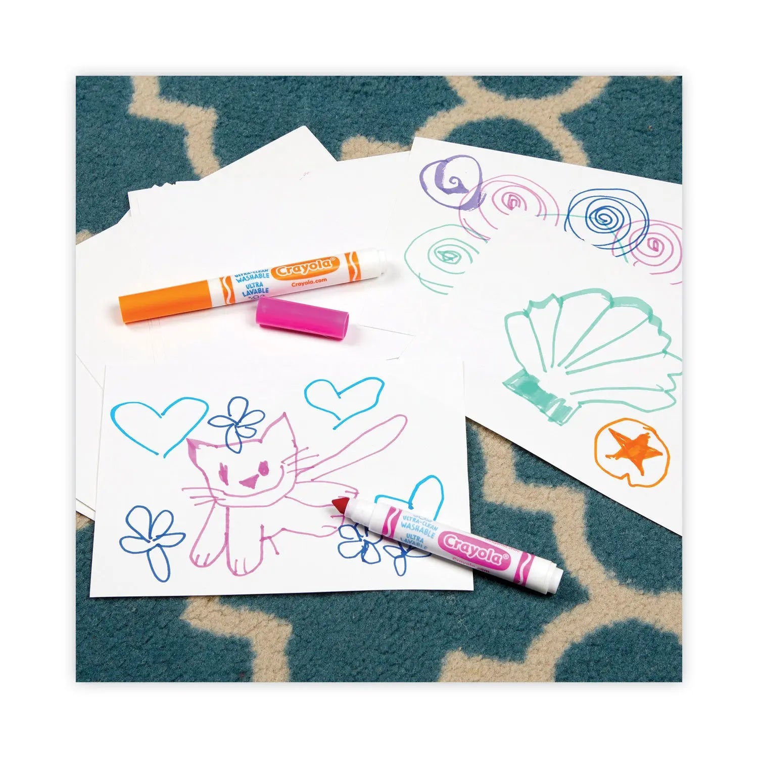 Broad Line Washable Markers, 48 Broad Bullet Tip/8 Gel/8 Window, Assorted Colors, 64/Set Crayola® Flipcost