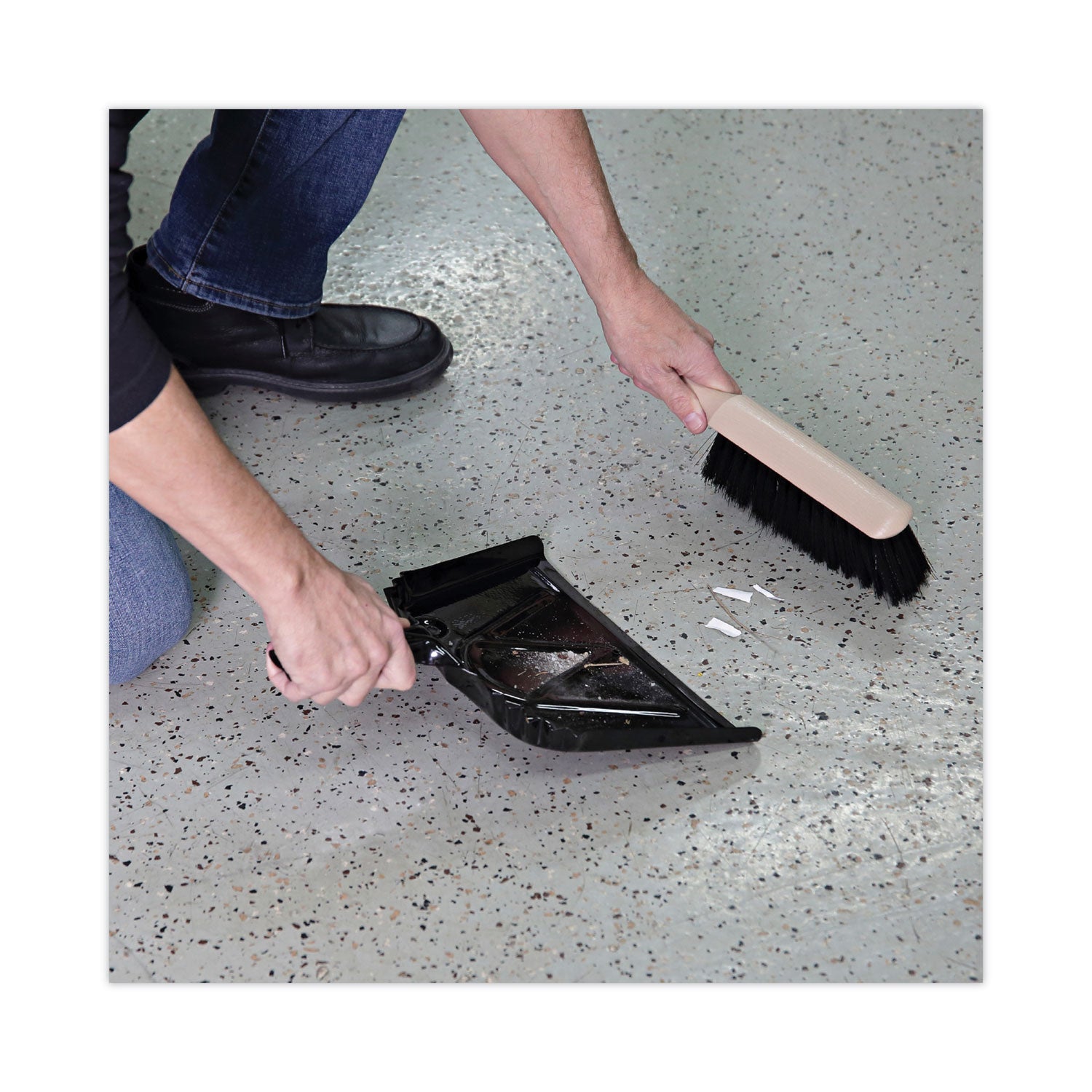 Boardwalk® Counter Brush, Black Tampico Bristles, 4.5" Brush, 3.5" Tan Plastic Handle