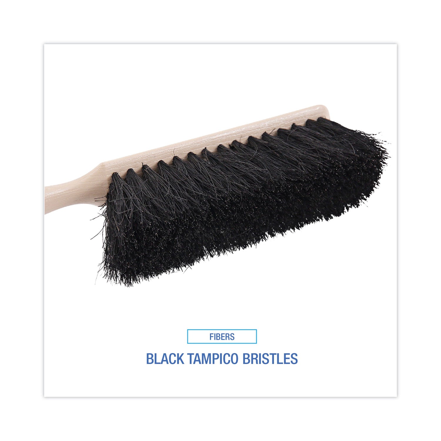 Boardwalk® Counter Brush, Black Tampico Bristles, 4.5" Brush, 3.5" Tan Plastic Handle