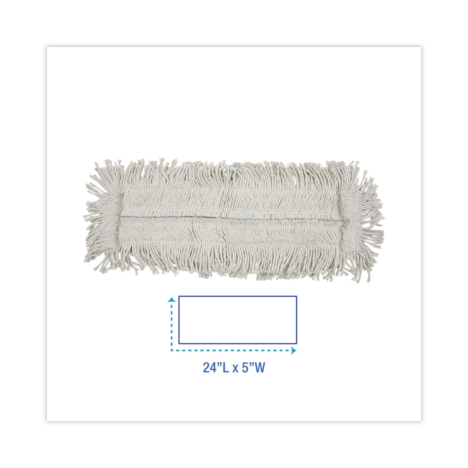 Boardwalk® Disposable Cut End Dust Mop Head, Cotton/synthetic, 24w X 5d, White