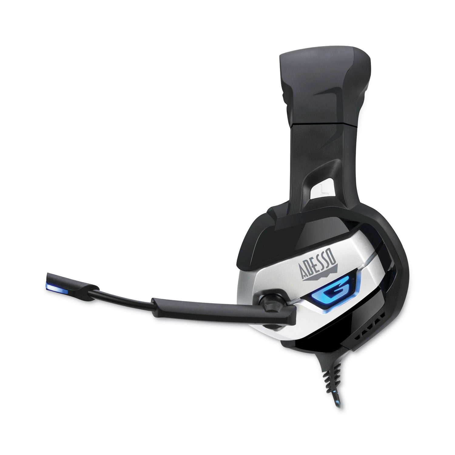 Adesso Xtream G2 Binaural Over The Head Headset, Black/Blue