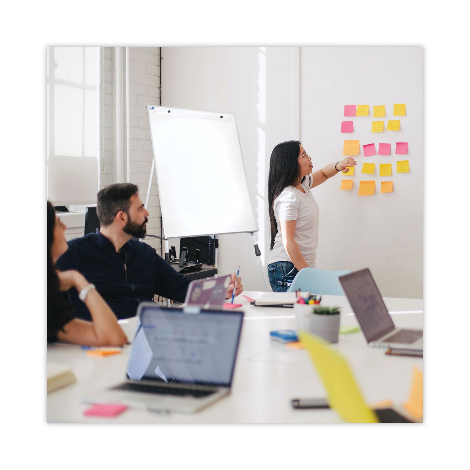 Flipside Adjustable Dry Erase Board, 27.5" x 32", White Surface, Satin Aluminum Frame