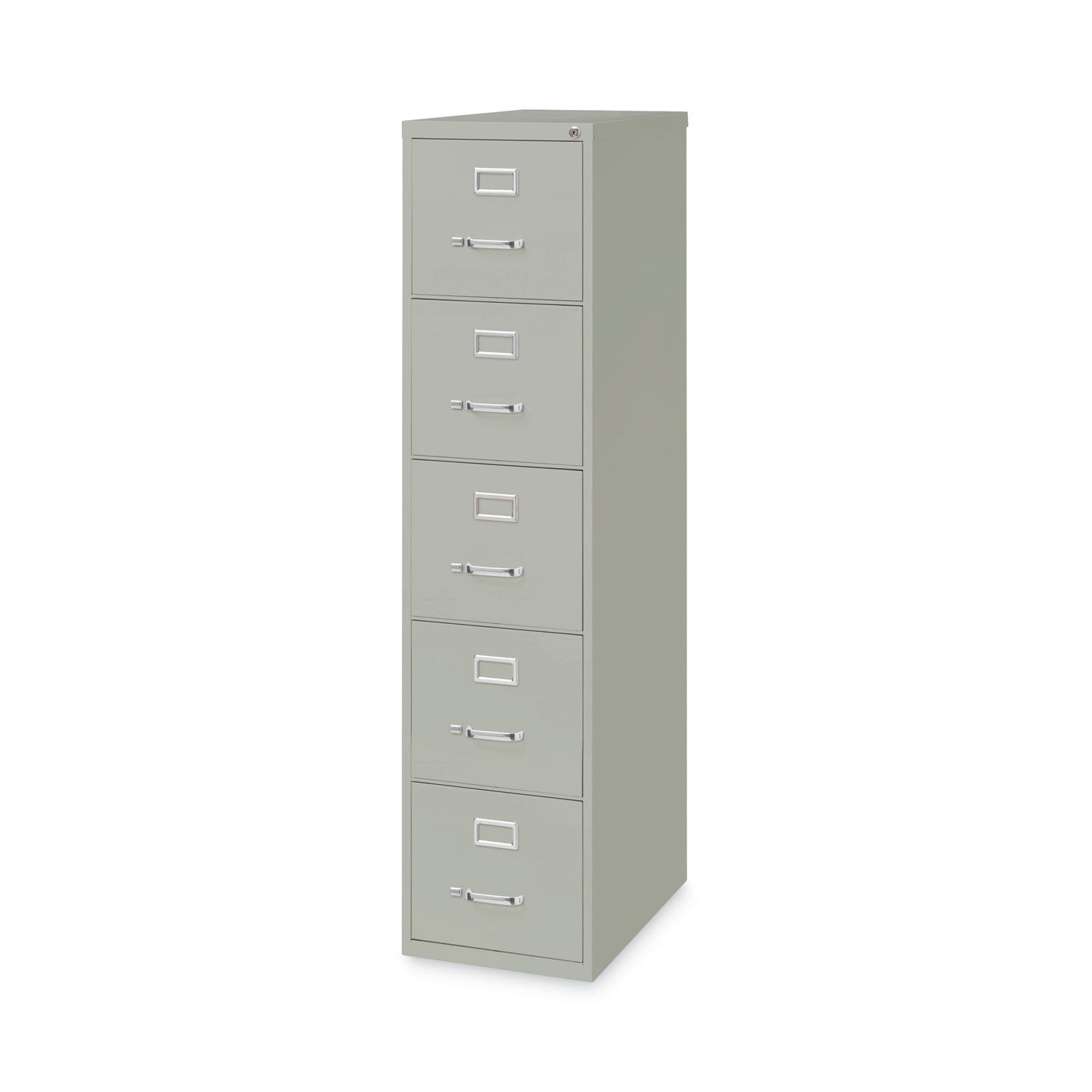 Five-Drawer Economy Vertical File, Letter-Size File Drawers, 15" x 26.5" x 61.37", Light Gray