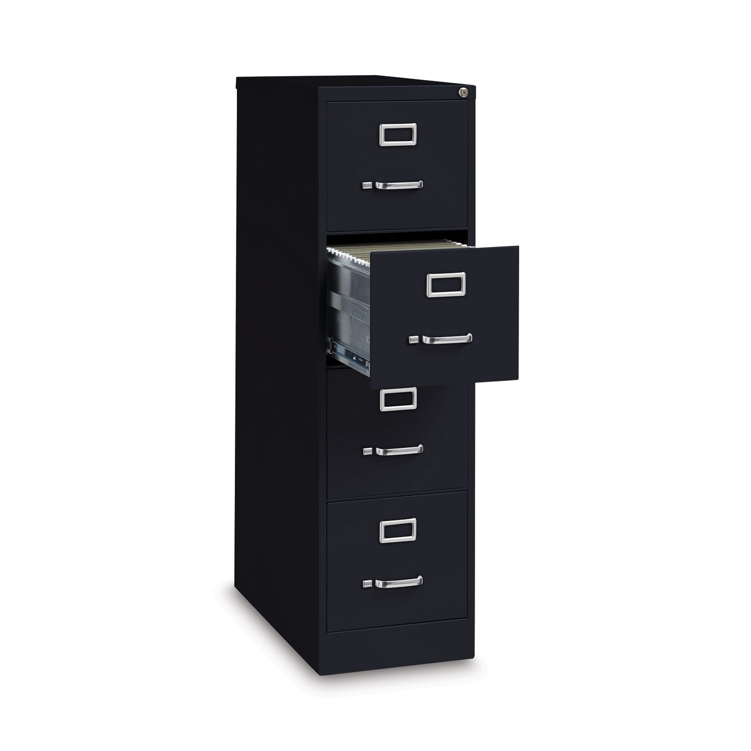 Alera® Four-Drawer Economy Vertical File, Letter-Size File Drawers, 15" x 26.5" x 52", Black