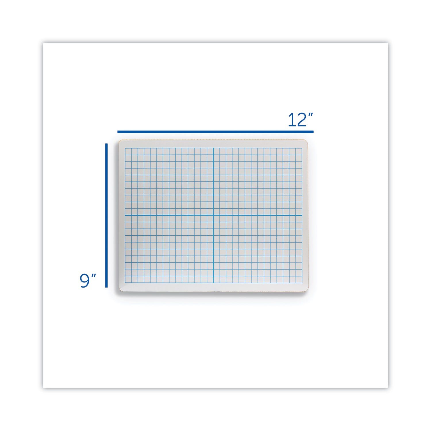 Flipside Graphing Two-Sided Dry Erase Board, Computational Grid Format, 12" x 9", White Surface, 12/Pack
