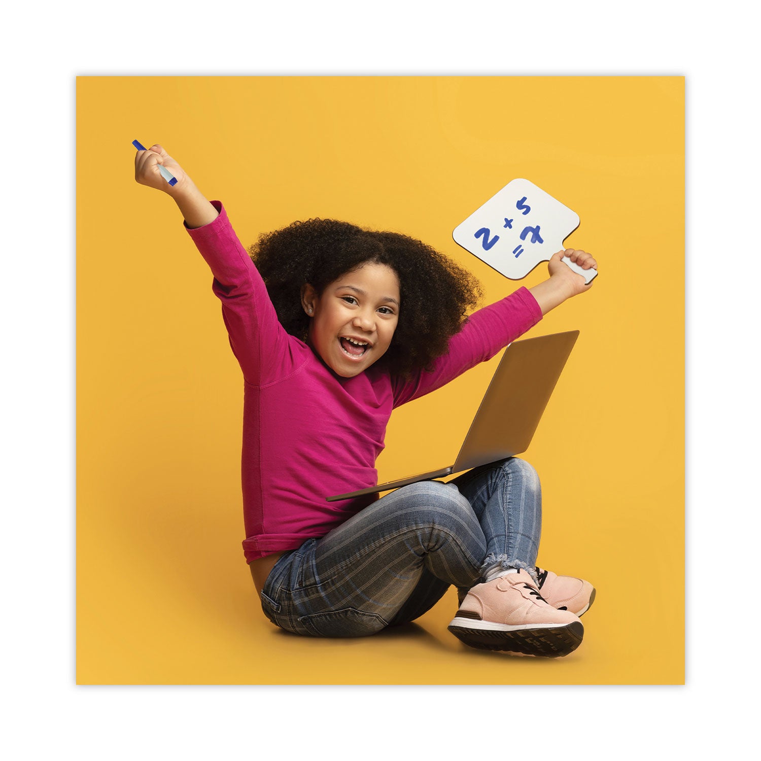 Flipside Dry Erase Paddle, 9.75" x 8", White Surface, 12/Pack