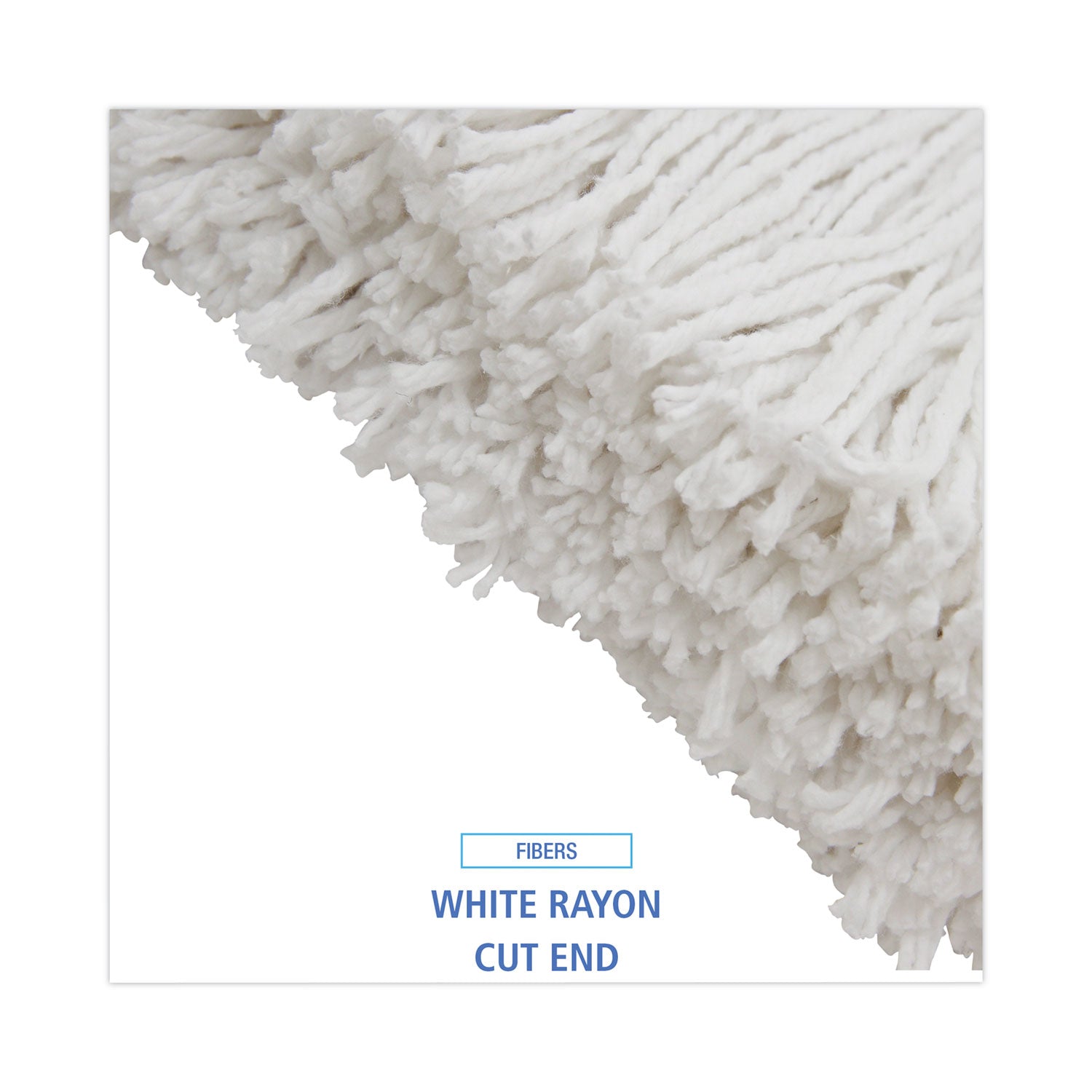 Boardwalk® Premium Cut-End Wet Mop Heads, Rayon, 20oz, White, 12/carton