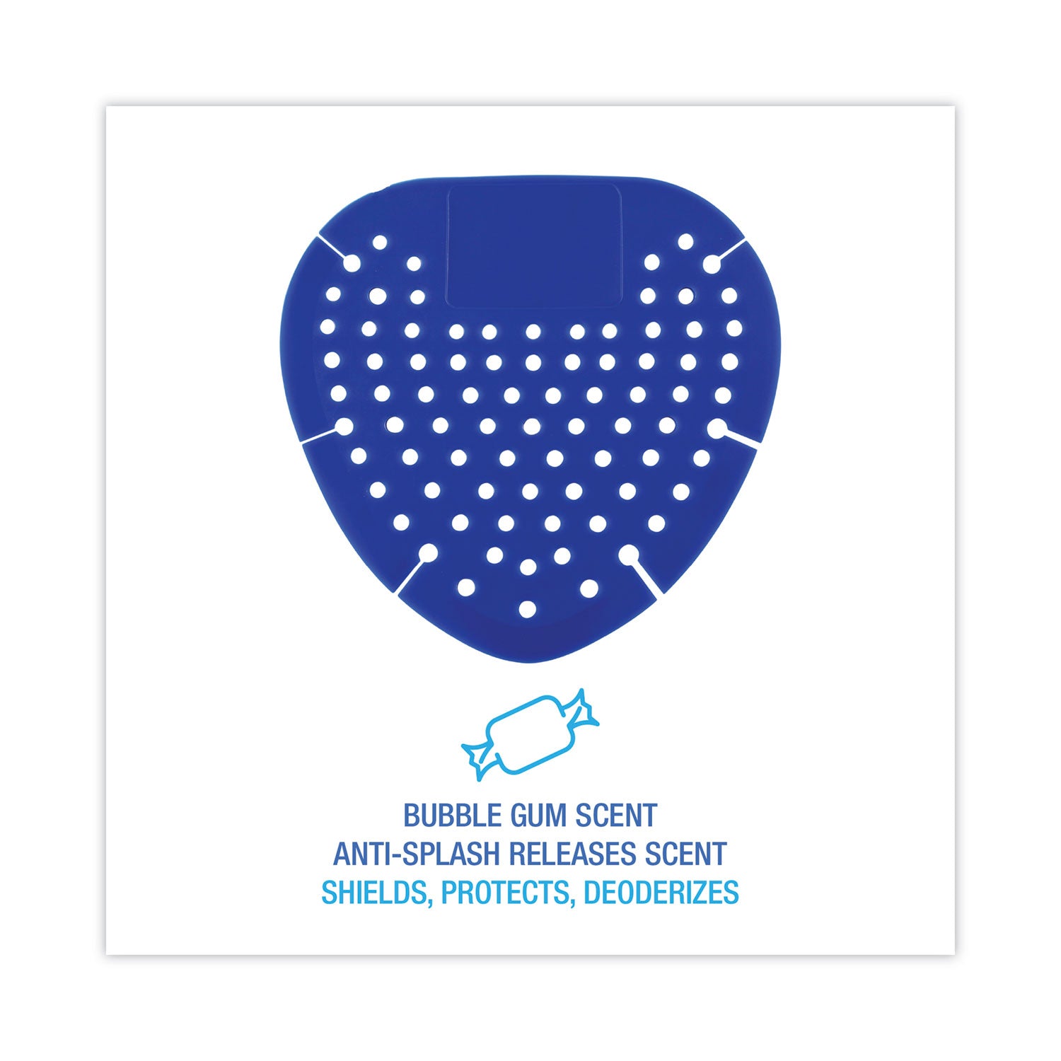 Boardwalk® Deodorizing Urinal Screen, Bubblegum Scent, Blue, Dozen