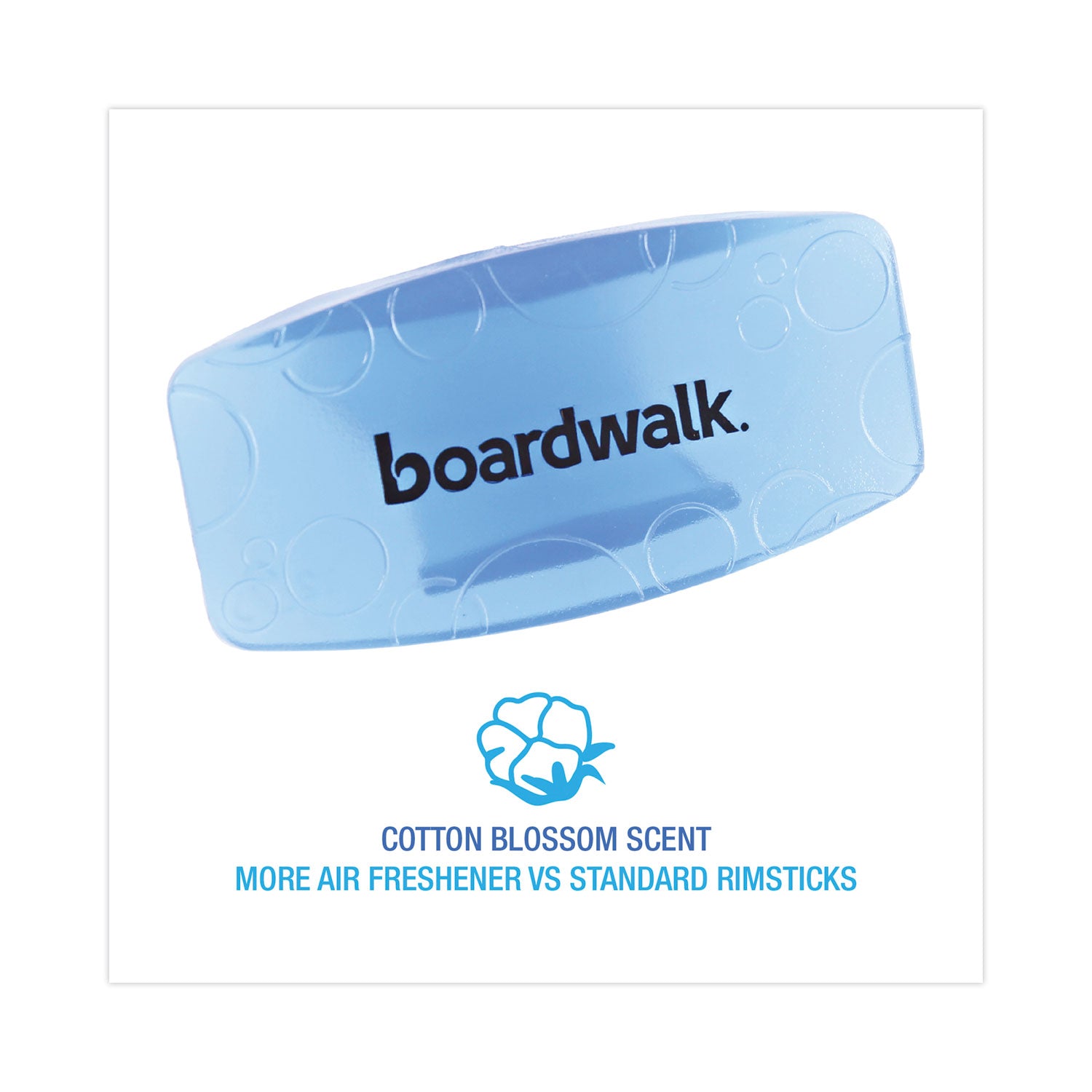 Boardwalk® Toilet Bowl Clip, Cotton Blossom Scent, Blue, 12/Box