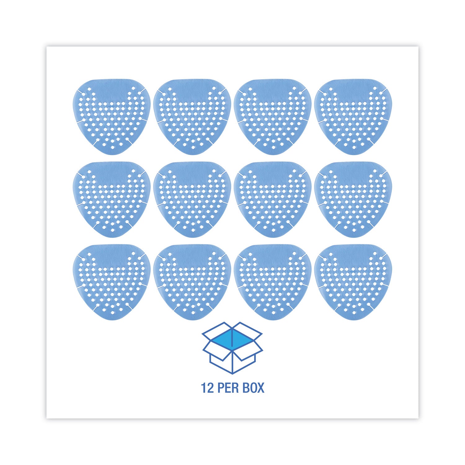 Boardwalk® Gem Urinal Deodorizer Screen, Cotton Blossom Scent, Blue, 12/Box