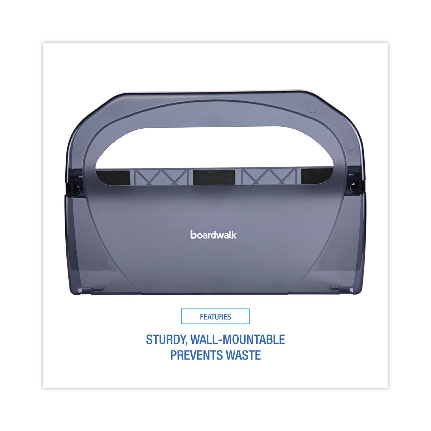 Boardwalk® Toilet Seat Cover Dispenser, 17.25 X 3.13 X 11.75, Smoke Black