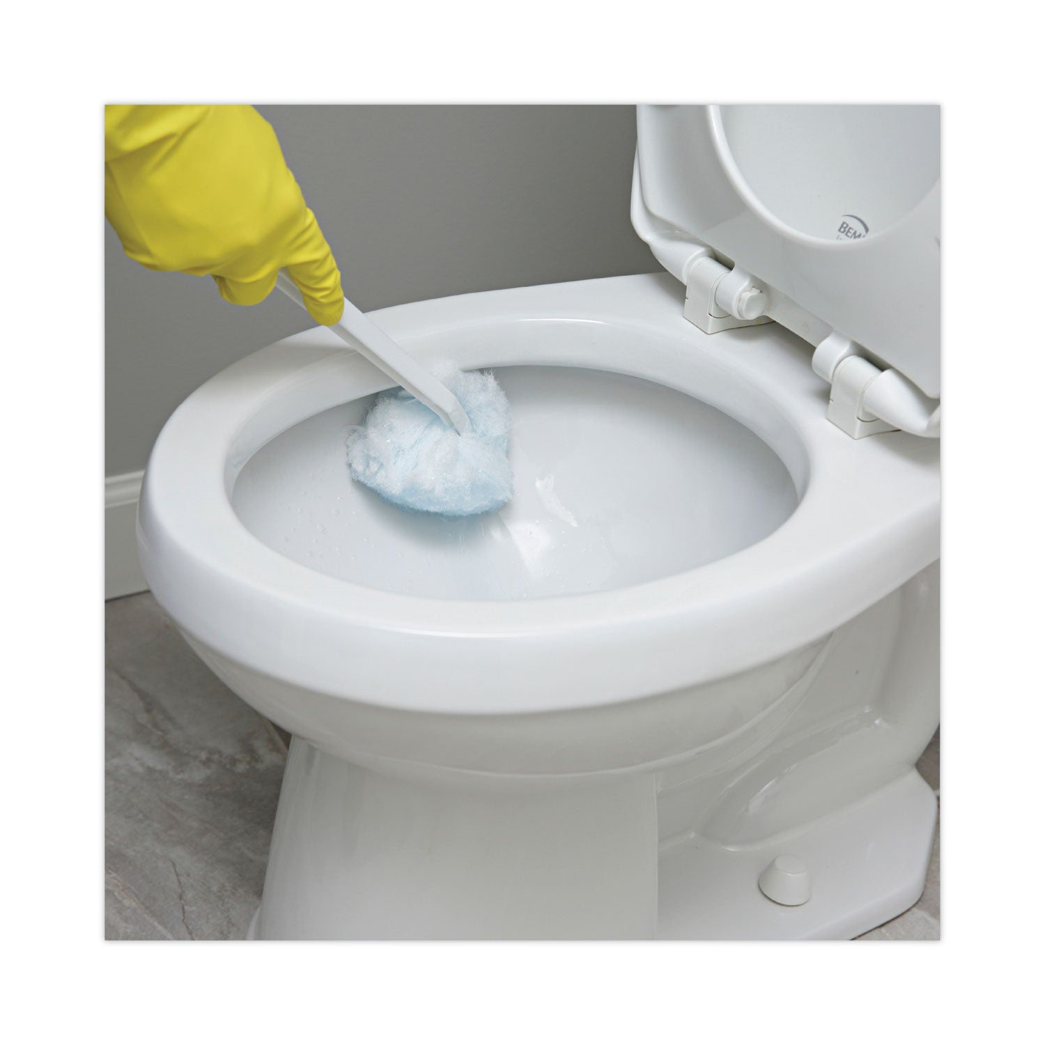 Boardwalk® Deluxe Toilet Bowl Mop, 12" Handle, 2" Mop Head, White