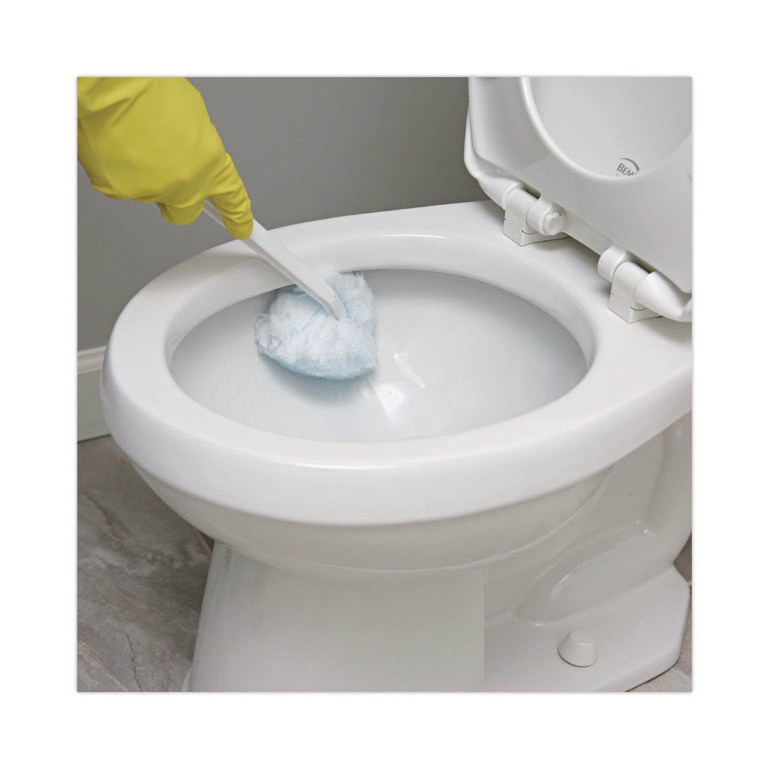 Boardwalk® Deluxe Toilet Bowl Mop, 12" Handle, 2" Mop Head, White, 25/Carton