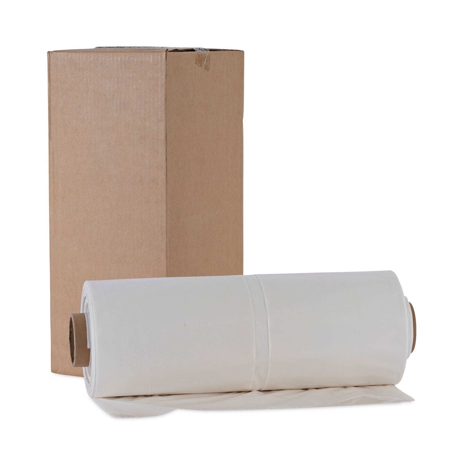 Boardwalk® Industrial Drum Liners Rolls, 60 gal, 2.7 mil, 38" x 63", Clear, 50/Carton
