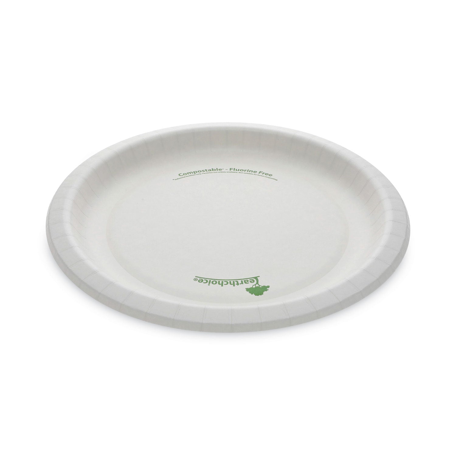 Pactiv Evergreen EarthChoice Pressware Compostable Dinnerware, Plate, Paper, 10" dia, White, 300/Carton