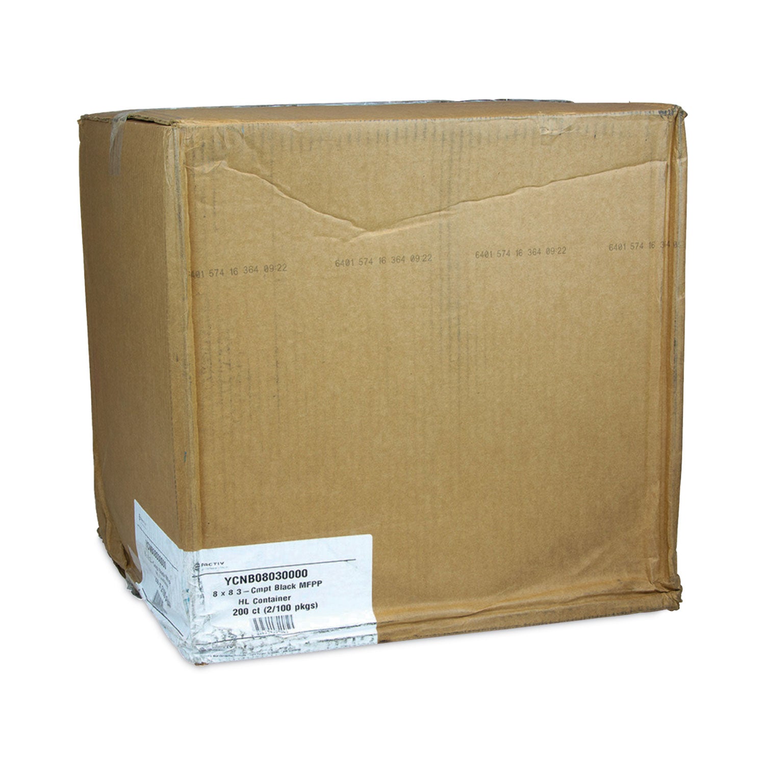 Pactiv Evergreen EarthChoice SmartLock Microwavable MFPP Hinged Lid Container, 3 Compartments, 8.3 x 8.3 x 3.4, Black, Plastic, 200/Carton