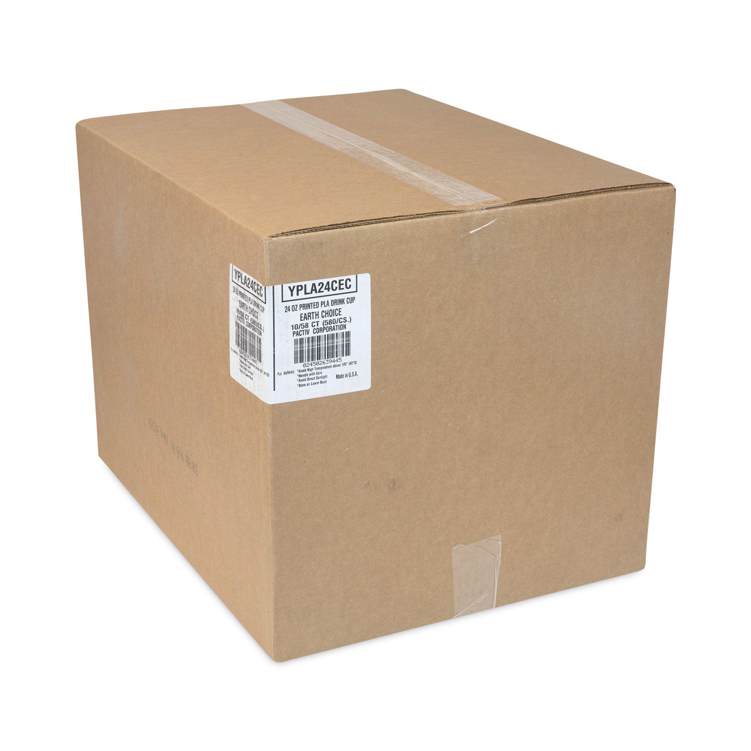 Pactiv Evergreen EarthChoice Compostable Cold Cup, 24 oz, Plastic, Clear/Printed, 580/Carton