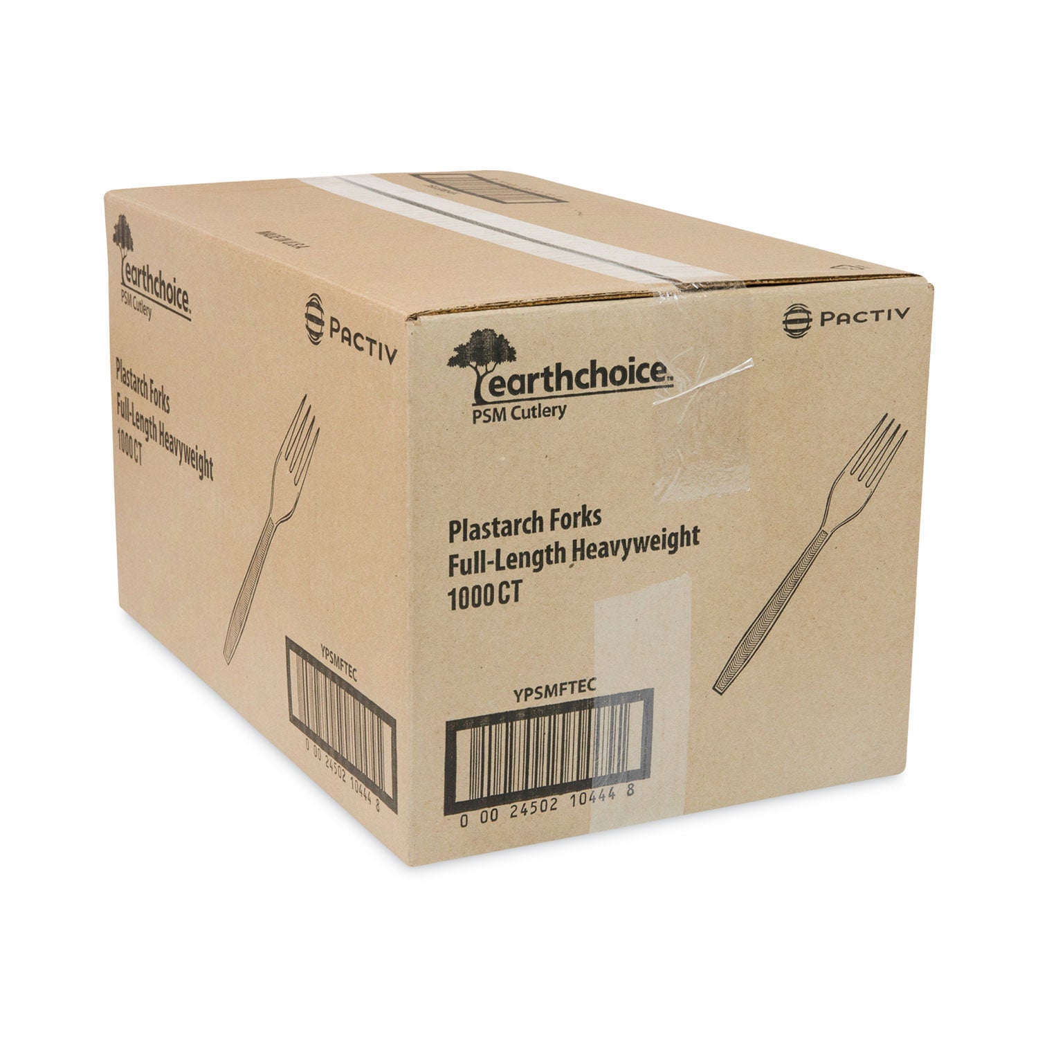 Pactiv Evergreen EarthChoice PSM Cutlery, Heavyweight Fork, Plastic, Tan, 1,000/Carton