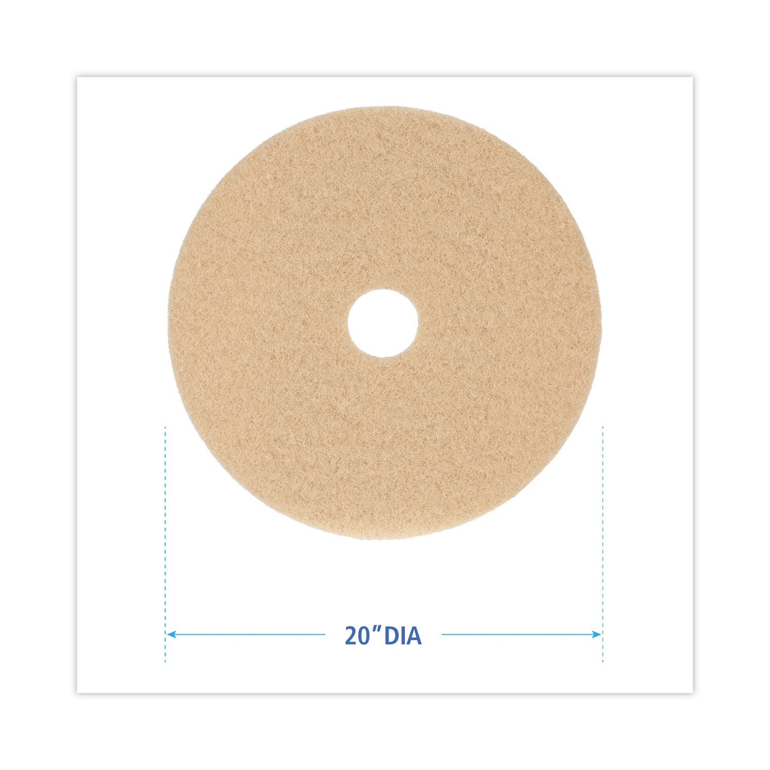 Boardwalk® Burnishing Floor Pads, 20" Diameter, Tan, 5/carton