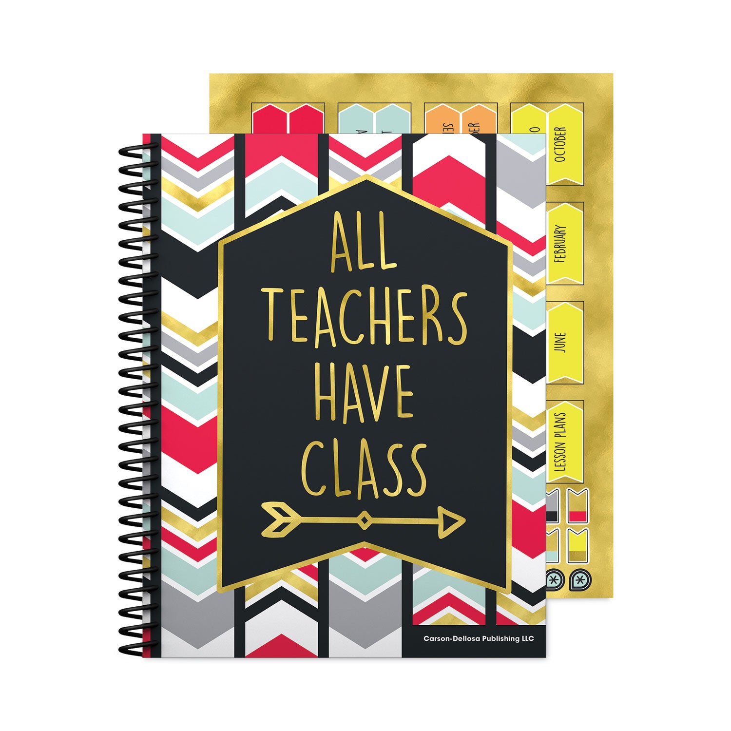 Teacher Planner, Weekly/Monthly, Two-Page Spread (Seven Classes), 11 x 8.5, Multicolor Cover, 2022-2023