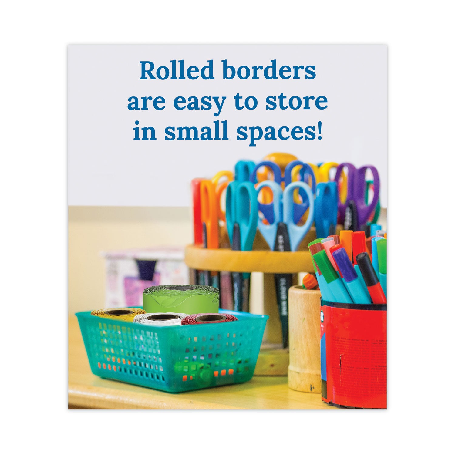 Carson-Dellosa Education Rolled Borders, Scalloped Border, Back to School, 2.25" x 65 ft, Lime