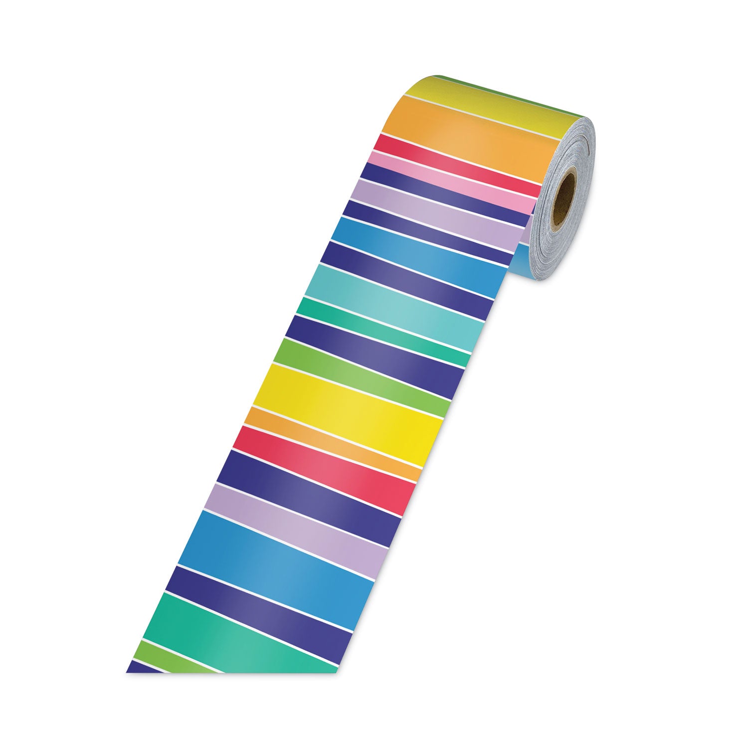 Carson-Dellosa Education Rolled Borders, Straight Border, Back to School: Rainbow, 2.25" x 65 ft, Multicolor