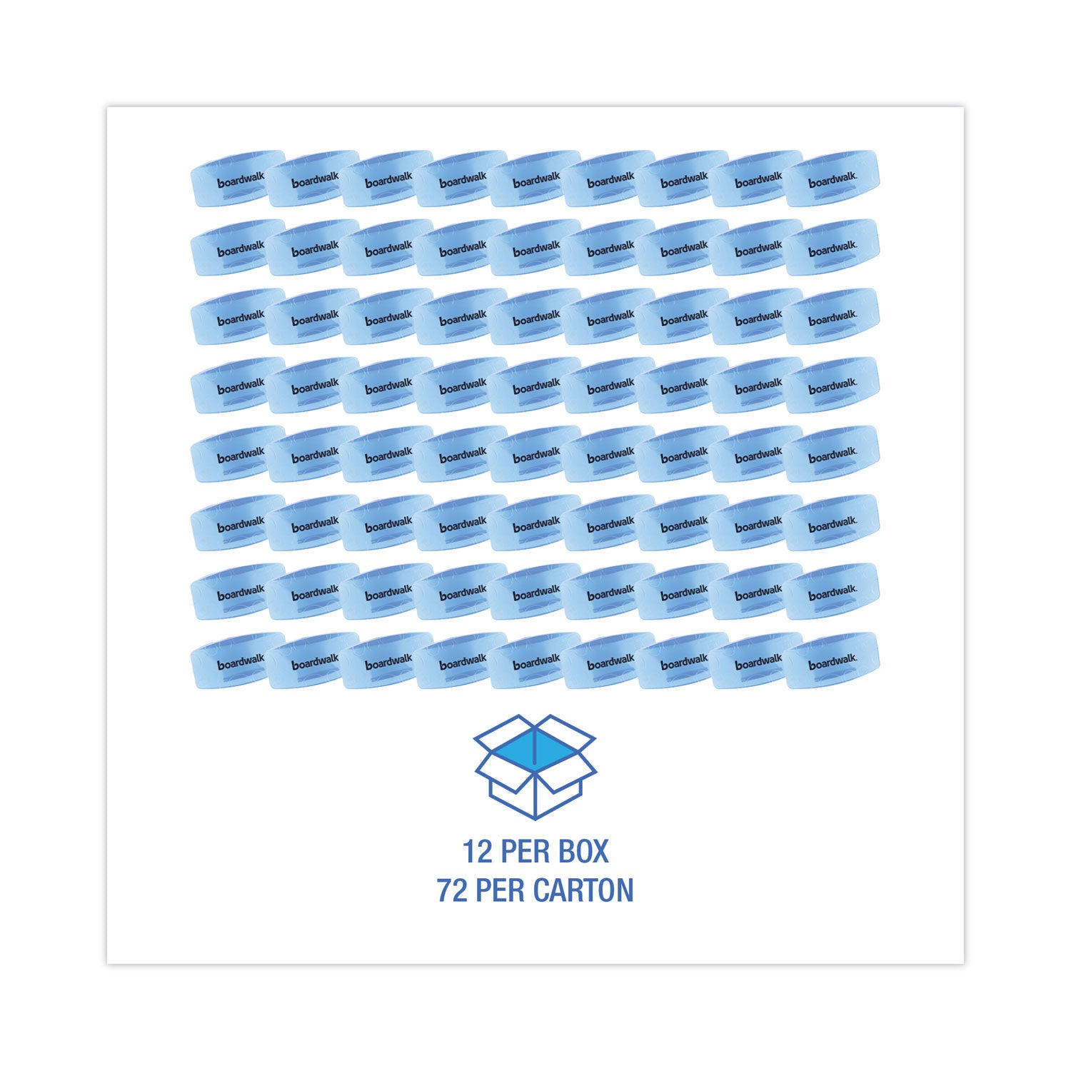 Boardwalk® Toilet Bowl Clip, Cotton Blossom Scent, Blue, 12/Box, 6 Boxes/Carton