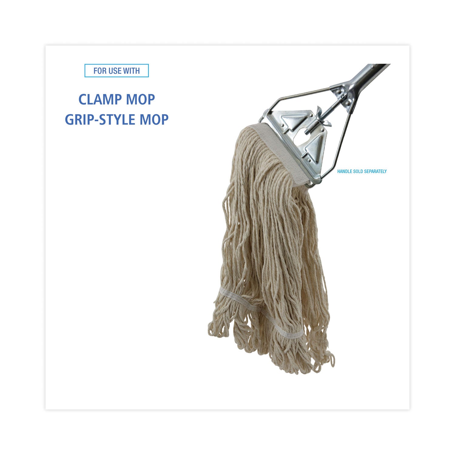 Boardwalk® Mop Head, Pro Loop Web/tailband, Premium Saddleback Head, Ctn, 24-Oz., Wh, 12/ct