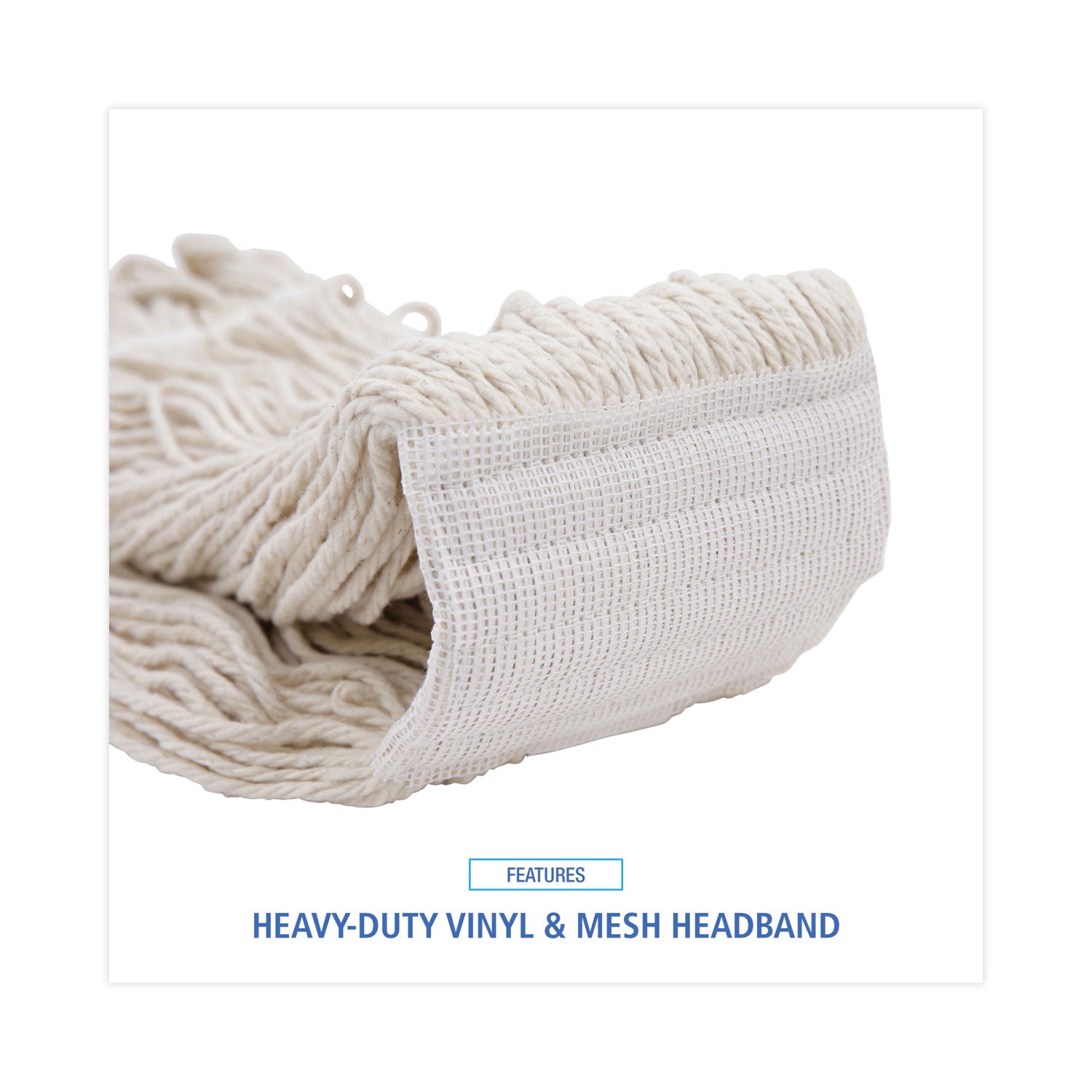 Boardwalk® Mop Head, Pro Loop Web/tailband, Premium Saddleback Head, Ctn, 24-Oz., Wh, 12/ct