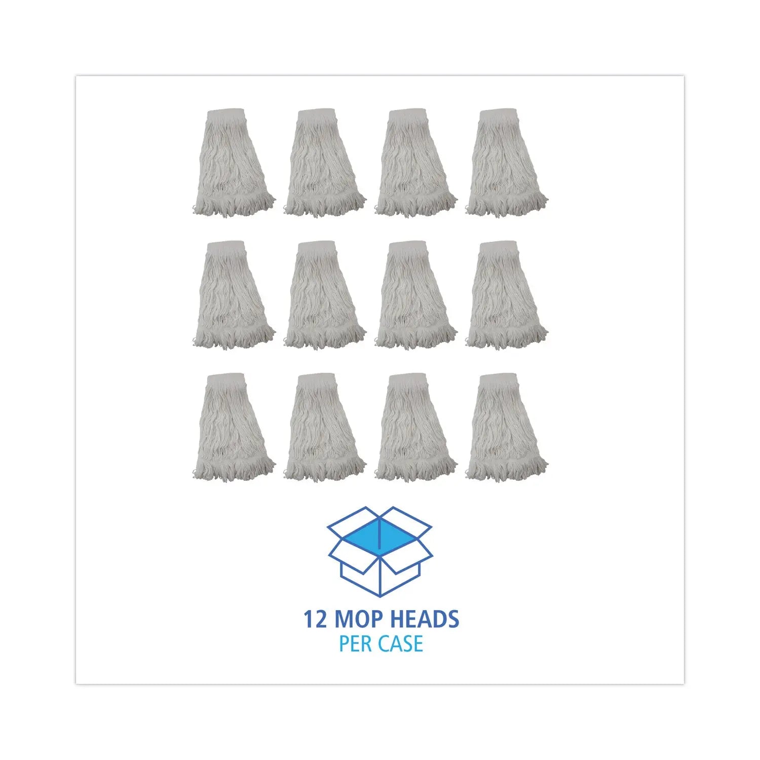 Mop Head, Pro Loop Web/Tailband, Premium Saddleback Head, Ryn, 24-oz., WH, 12/CT Boardwalk® Flipcost