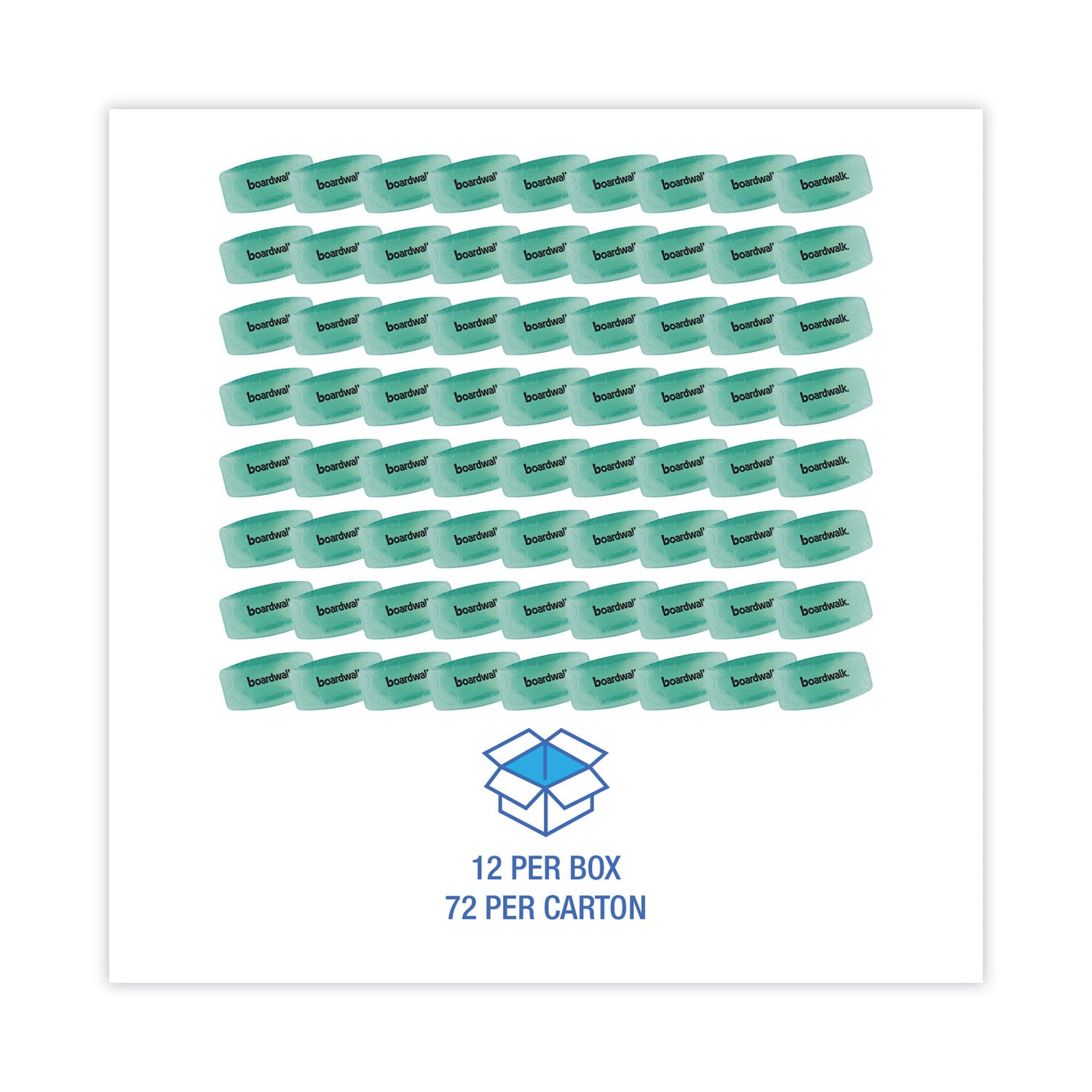 Boardwalk® Toilet Bowl Clip, Cucumber Melon Scent, Green, 72/Carton