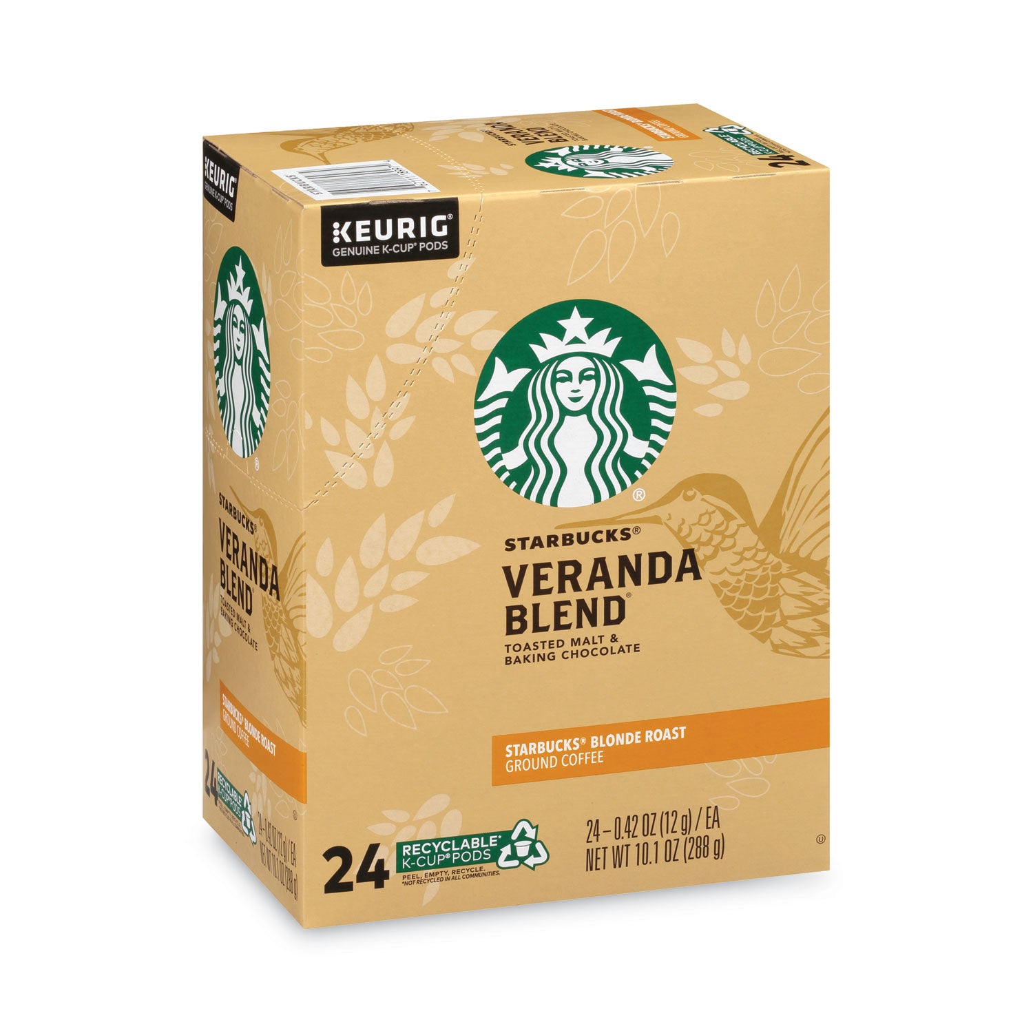 Starbucks® Veranda Blend Coffee K-Cups, 24/box, 4 Box/carton