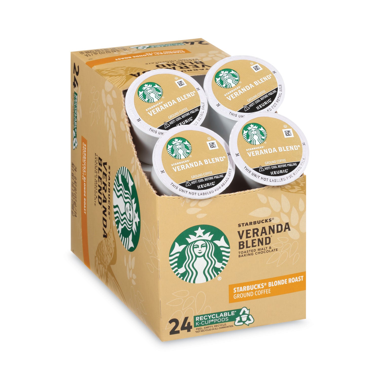 Starbucks® Veranda Blend Coffee K-Cups, 24/box, 4 Box/carton