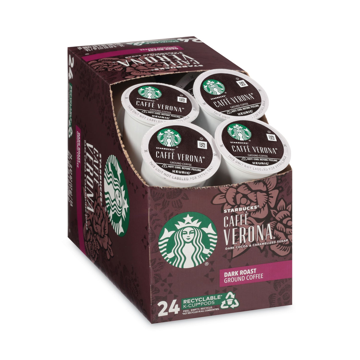 Starbucks® Caffe Verona Coffee K-Cups Pack, 24/box, 4 Boxes/carton