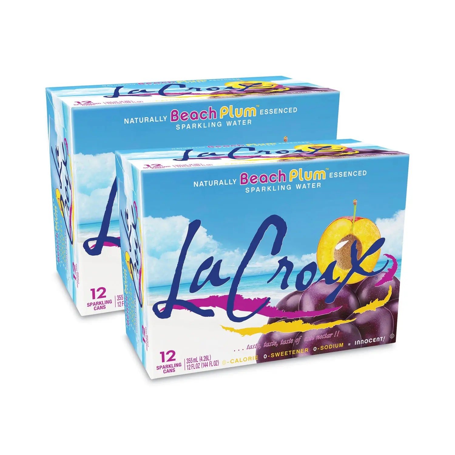 Sparkling Water, Beach Plum, 12 oz Can, 12 Cans/Pack, 2 Packs/Carton LaCroix® Flipcost