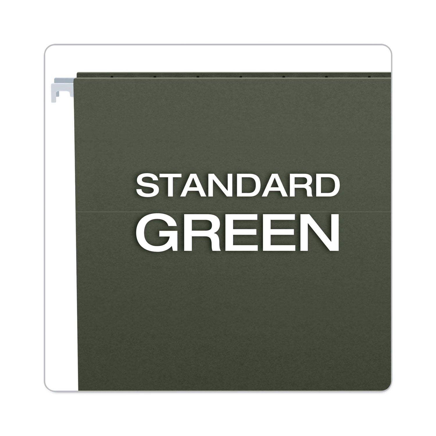 Pendaflex® Hanging File Folder Combo Kit, Letter Size, (25) 1/5-Cut Standard Green Hanging Folders, (50) 1/3-Cut Manila File Folders
