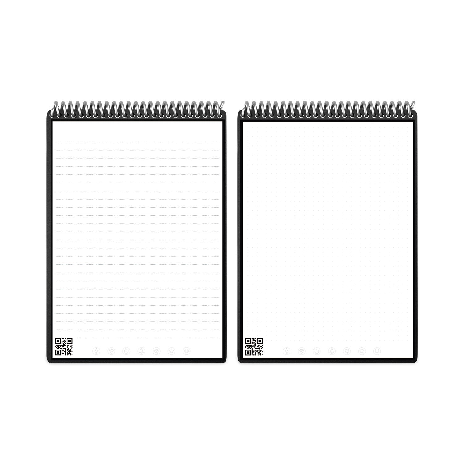 Rocketbook Flip Smart Notepad, Black Cover, Lined/Dot Grid Rule, 8.5 x 11, White, 16 Sheets