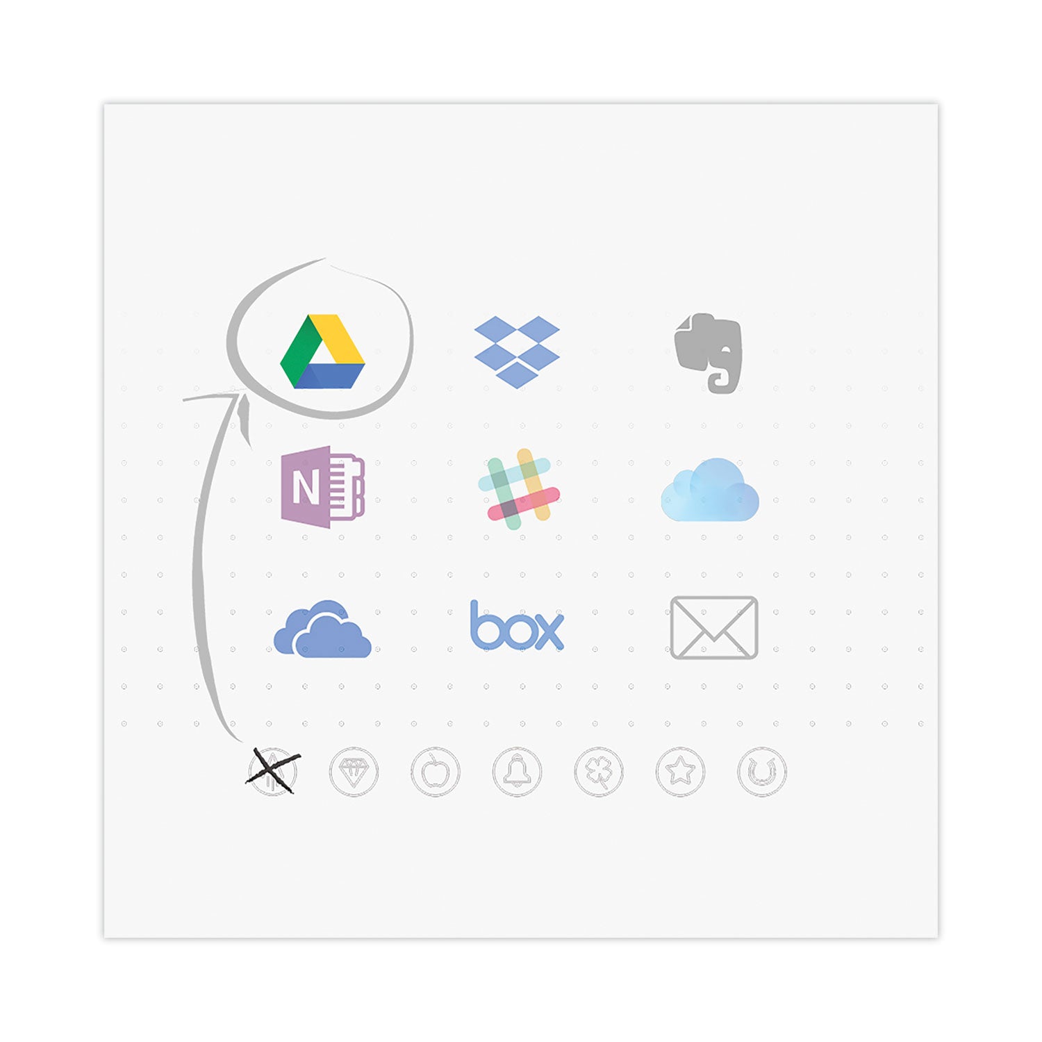 Rocketbook Flip Smart Notepad, Black Cover, Lined/Dot Grid Rule, 8.5 x 11, White, 16 Sheets