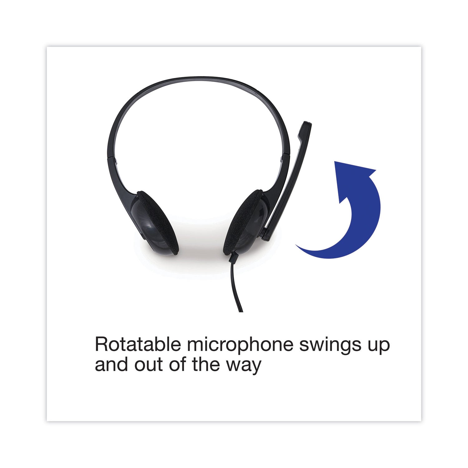 Verbatim® 70721 Binaural Over The Head Headset with Microphone, Black