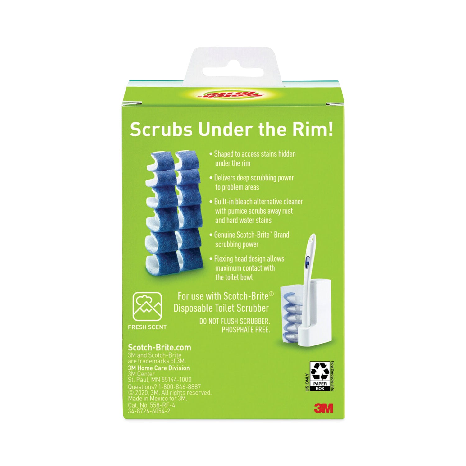 Scotch-Brite® Disposable Toilet Scrubber Refill, Blue/white, 10/pack