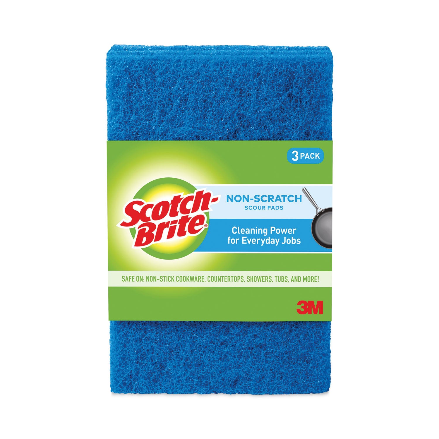 Scotch-Brite® Non-Scratch Scour Pads, Size 3 X 6, Blue, 10/carton