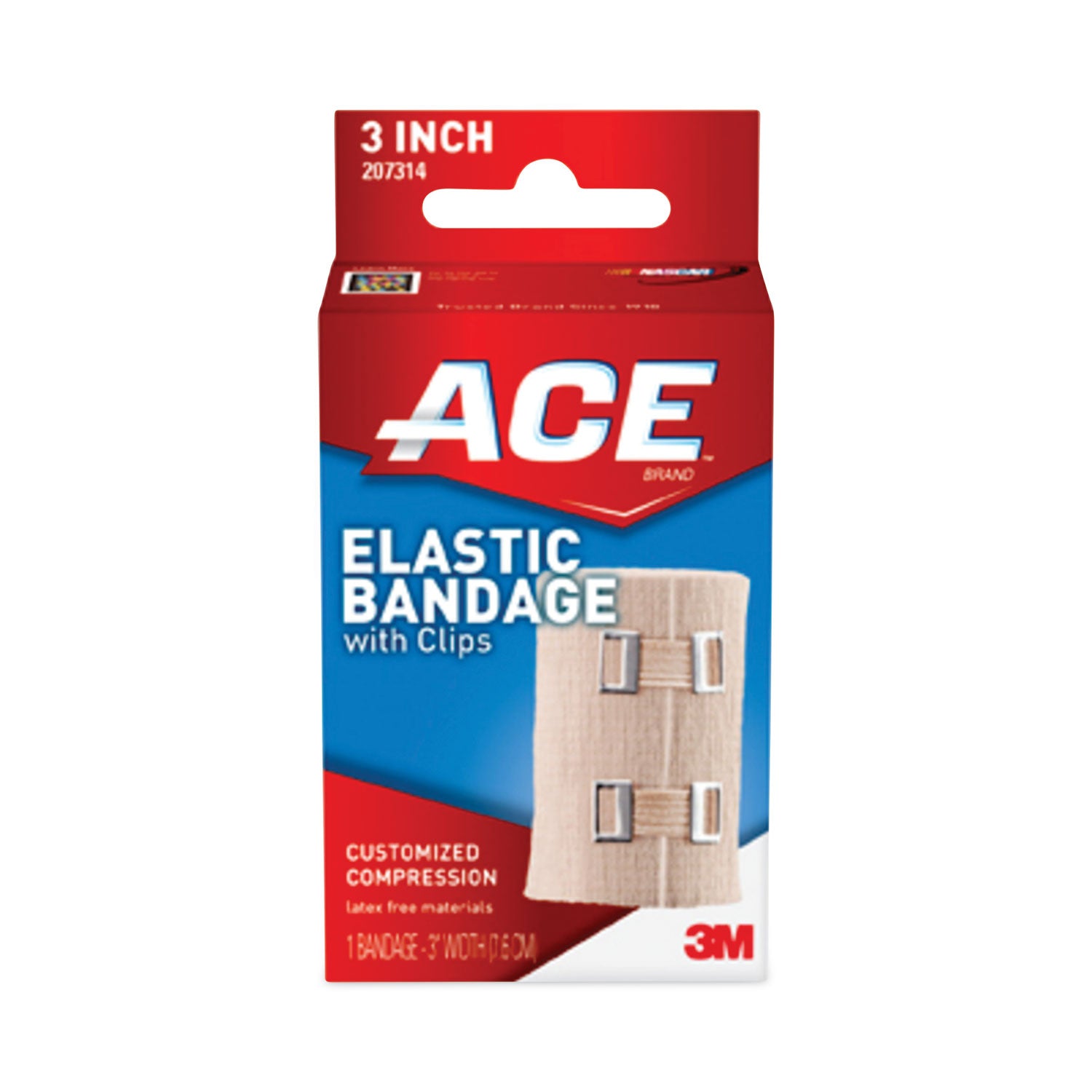 ACE™ Elastic Bandage With E-Z Clips, 3 X 64