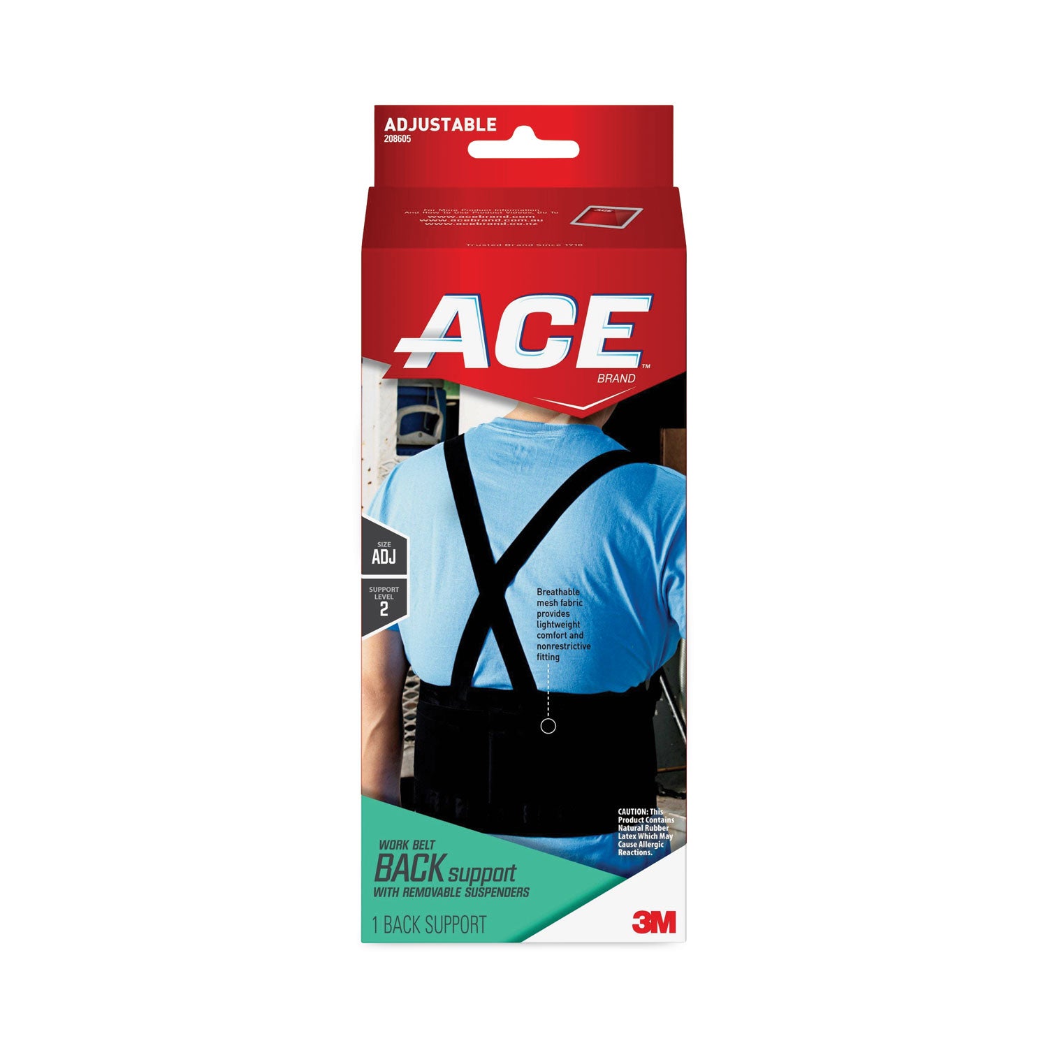 ACE™ Work Belt With Removable Suspenders, One Size Fits All, Up To 48" Waist Size, Black