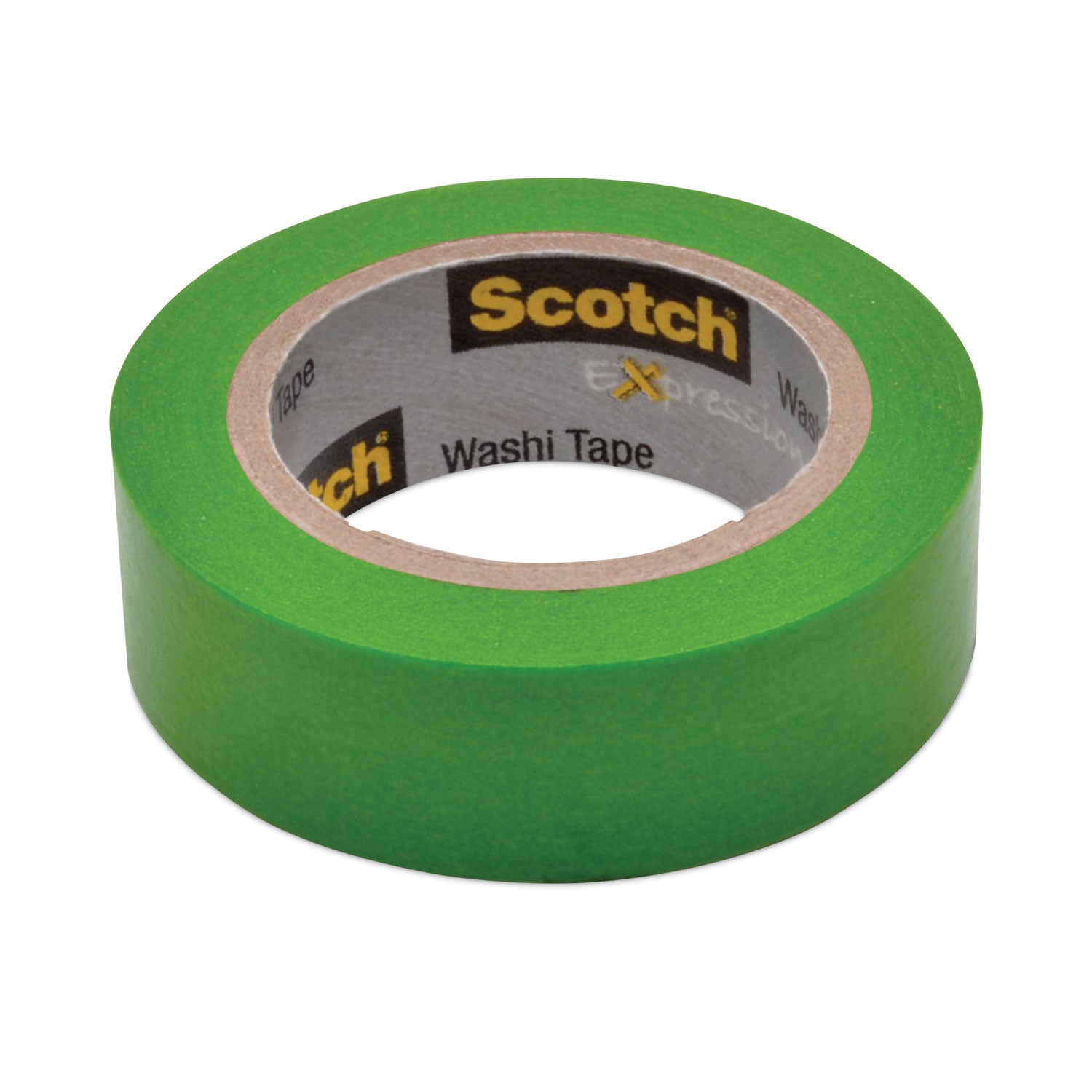 Scotch® Expressions Washi Tape, 1.25" Core, 0.59" X 32.75 Ft, Green