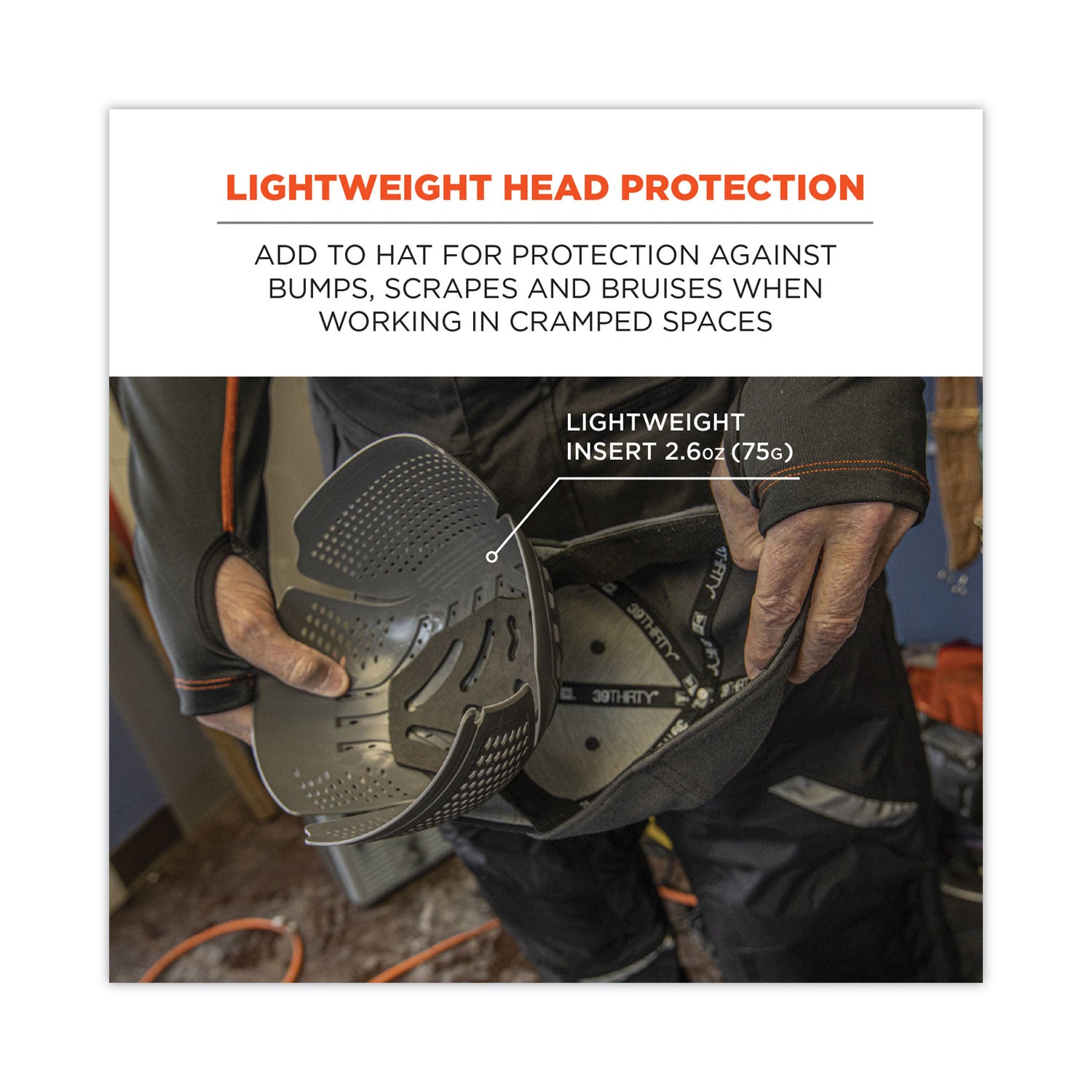 Ergodyne® Skullerz 8945F(x) Universal Bump Cap Insert - Extra Venting, Charcoal