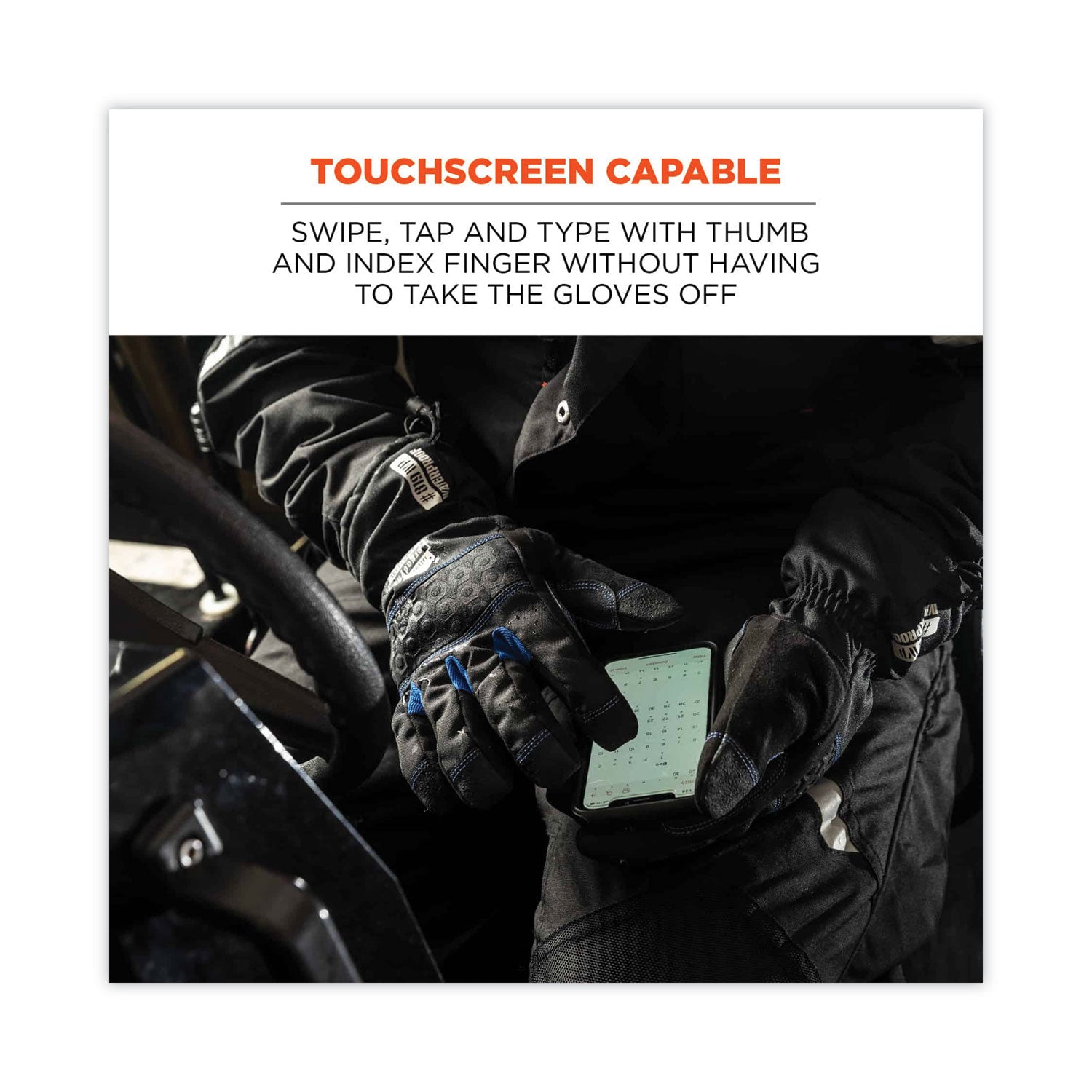 ergodyne® ProFlex 819WP Extreme Thermal WP Gloves, Black, Large, Pair