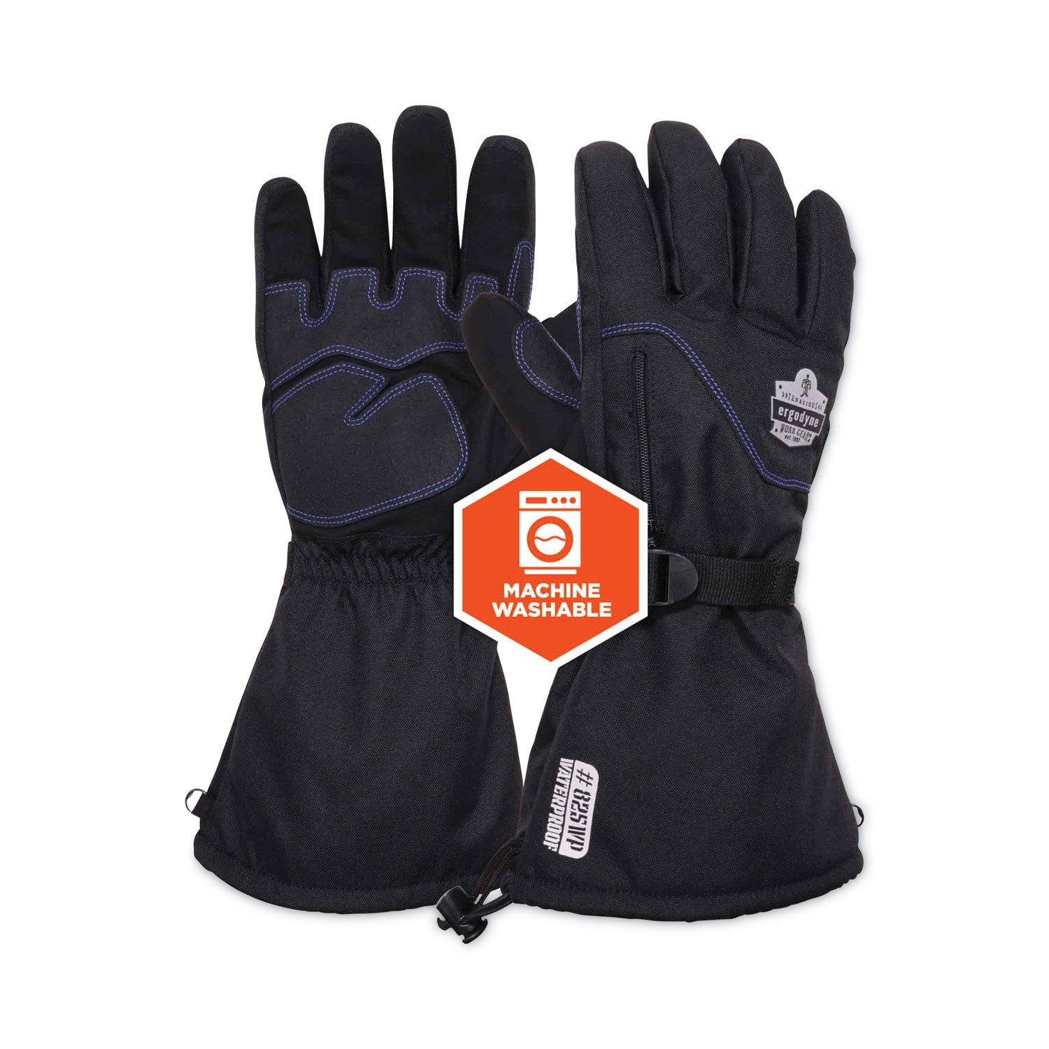 ergodyne® ProFlex 825WP Thermal Waterproof Winter Work Gloves, Black, X-Large, Pair